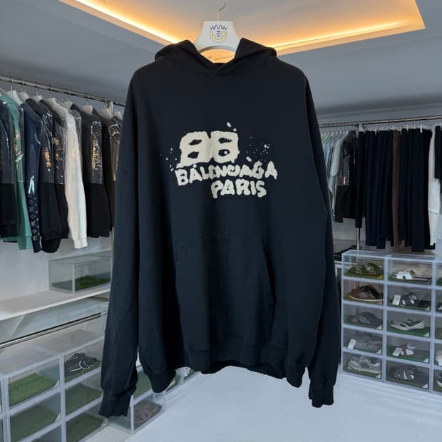 [리오브전포점] 발렌시아가 핸드 드로운 BB 아이콘 후드