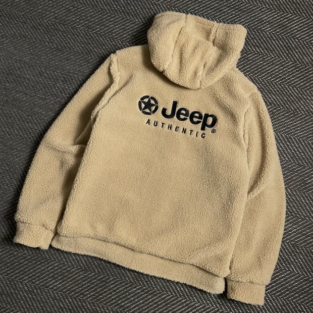 Jeep 빅로고 리버시블 후드 플리스 자켓y 4874
