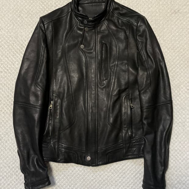 광희시장 아티잔 무드 램스킨 양가죽 절개 레더 자켓