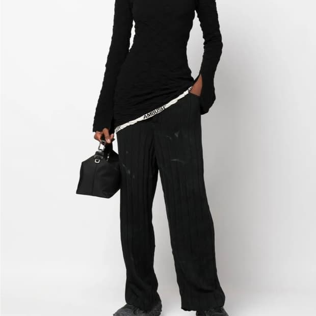 앰부쉬(AMBUSH) 로고 테이프 니트탑 S size