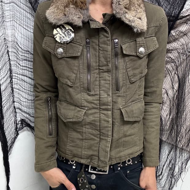 Fur Trimming 00’s Design 2-way Jacket