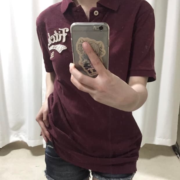 아베크롬비 버건디 카라