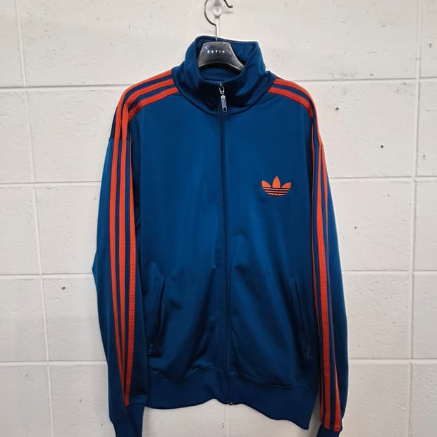 105) 아디다스 파이어버드 트랙탑 져지 블루/오렌지 팝니다