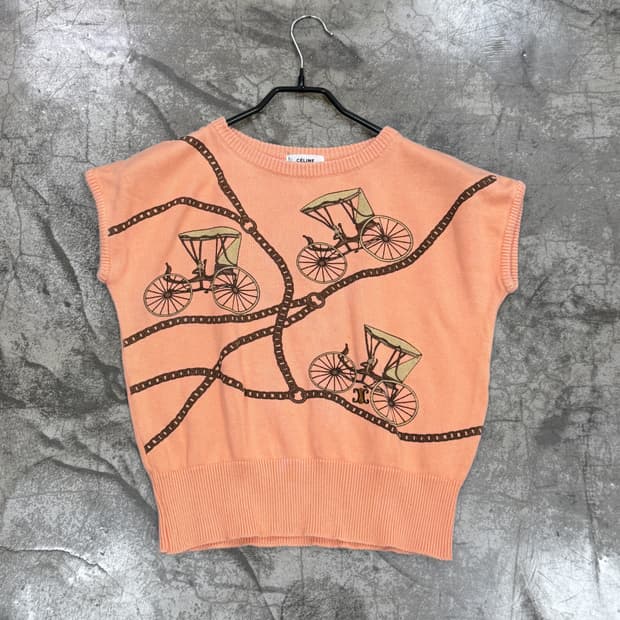 셀린느 마차 프린팅 니트 탑