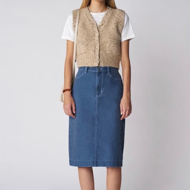 그로브 데님 스커트