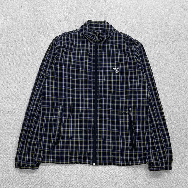 스투시 Stussy 00s 블랙 타탄 체크 필드 자켓
