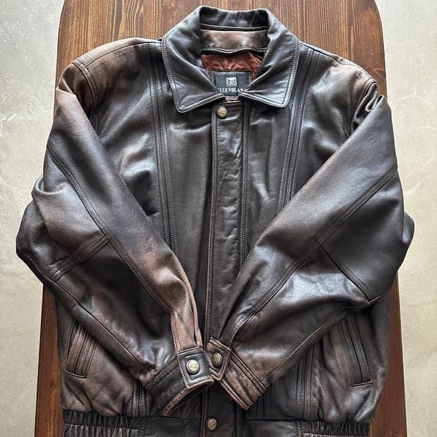 밀라노 클래식 레더 블루종 자켓 
