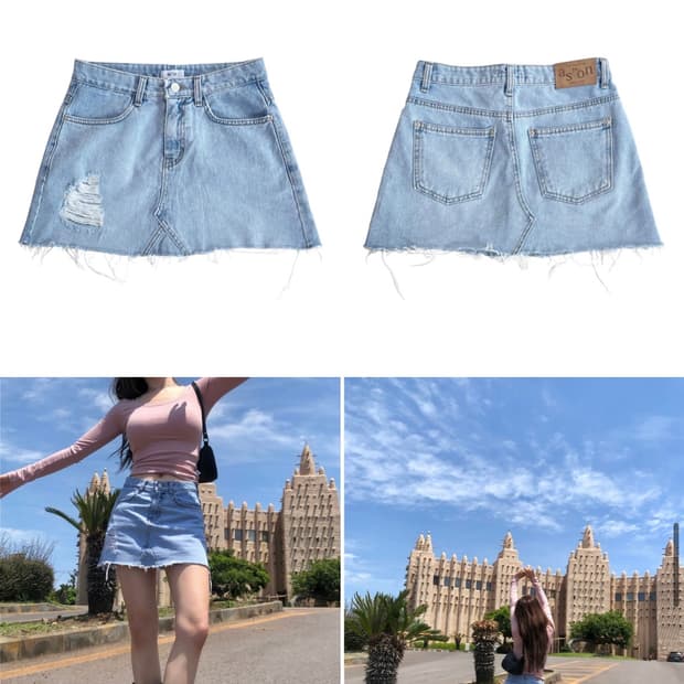 애즈온(as"on) WING DENIM SKIRT 판매합니다. 