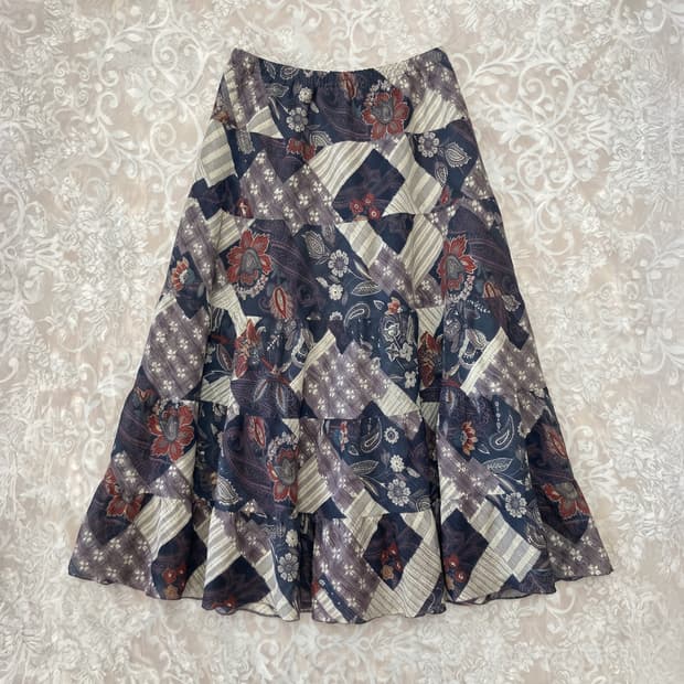 Harmonica vintage patchwork skirt