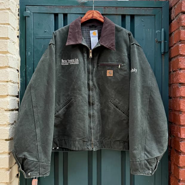 [2XL]칼하트 USA J97 디트로이트 모스그린 워크 자켓