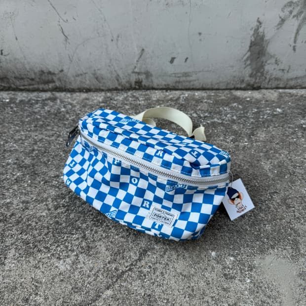 요시다포터 빔즈 체커보드 웨이스트백