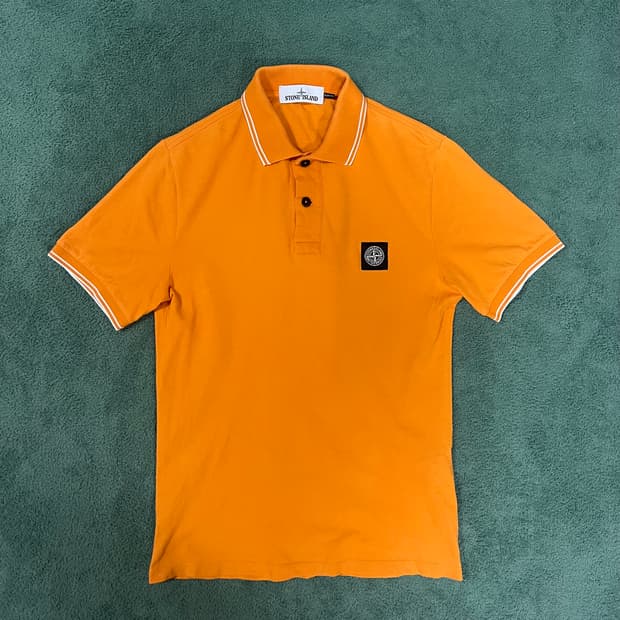 스톤아일랜드 오렌지 카라 반팔 (슬림핏)
