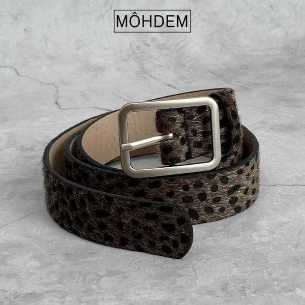 [Unisex] 블랙팬서 송치털 벨트 호피 레오파드
