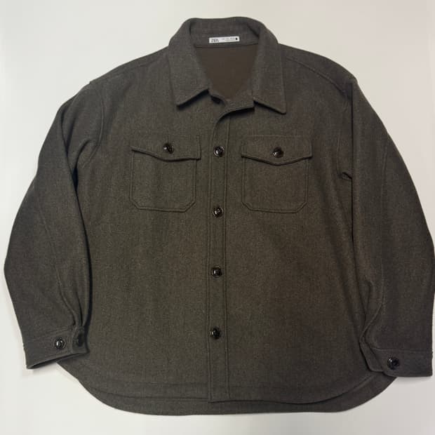 자라 ZaRa 플란넬 빈티지 브라운 오버 셔츠 자켓 2XL