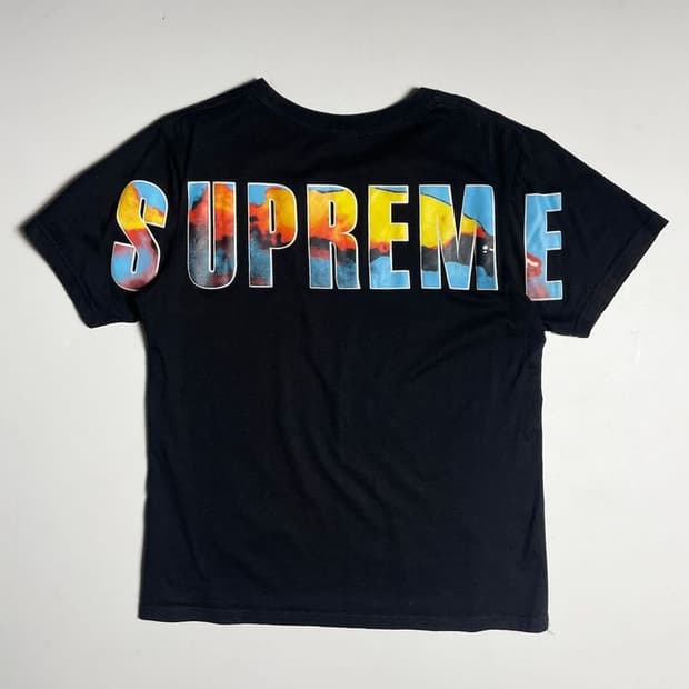 슈프림 17FW 크래쉬 로고 코튼 반팔 티셔츠 R1069