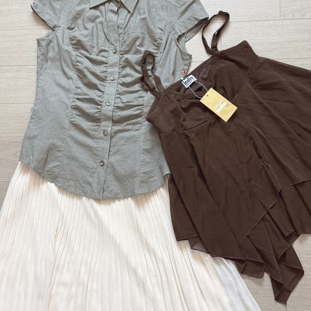 블라우스+스커트 빈티지 코디세트