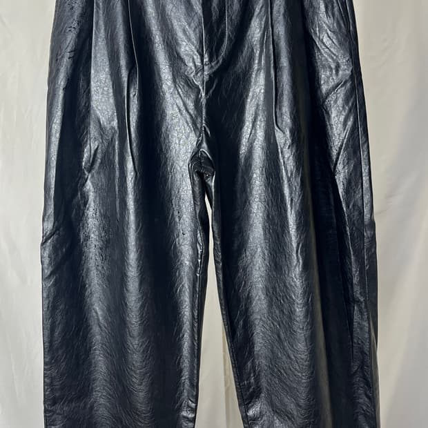 [마틴플랜] 와이드 레더 팬츠 L