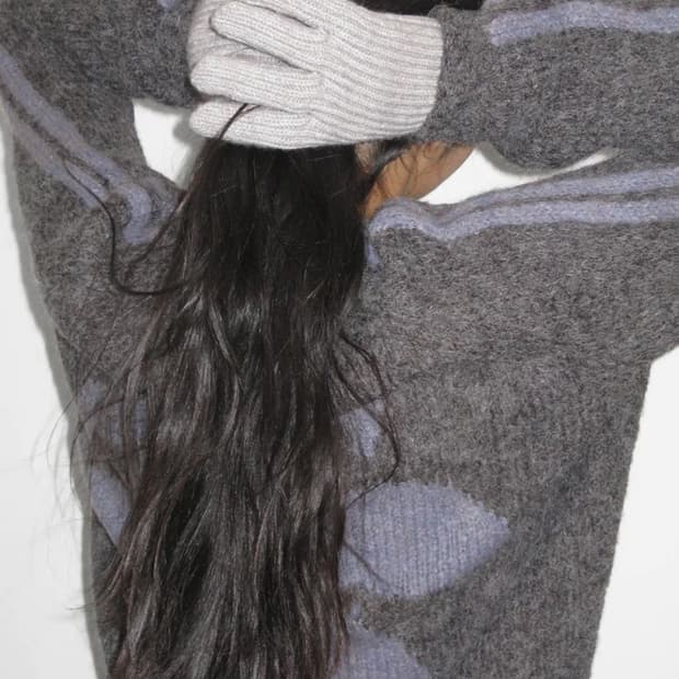 파르티멘토 우먼 니트 릴리 부클 니트 스웨터_차콜