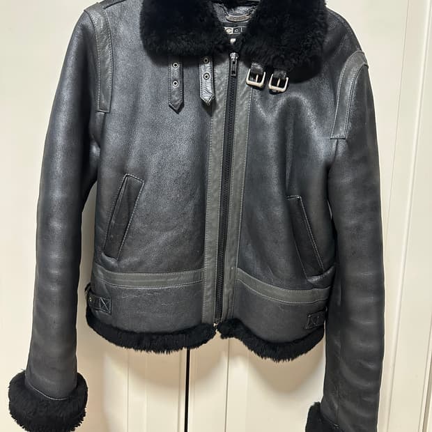 리얼 양가죽 블랙 무스탕 자켓 55