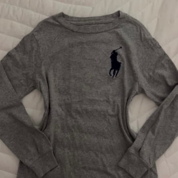 폴로 빅포니 긴팔티셔츠 그레이