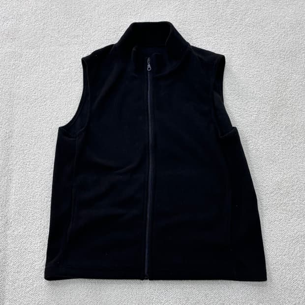 M 빈티지 블랙 지퍼 조끼 0306E