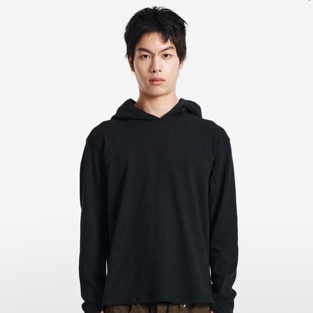 기철 후드 롱슬리브 블랙