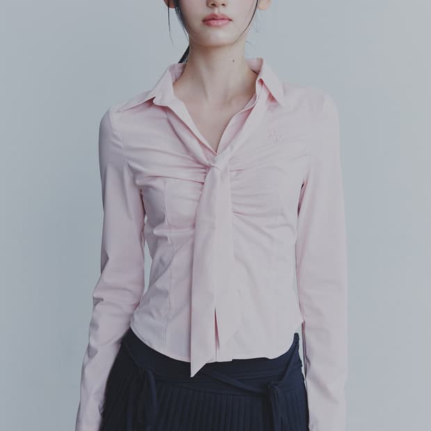 페인오어플레져 VIVIAN SCARF SHIRT pink (S)