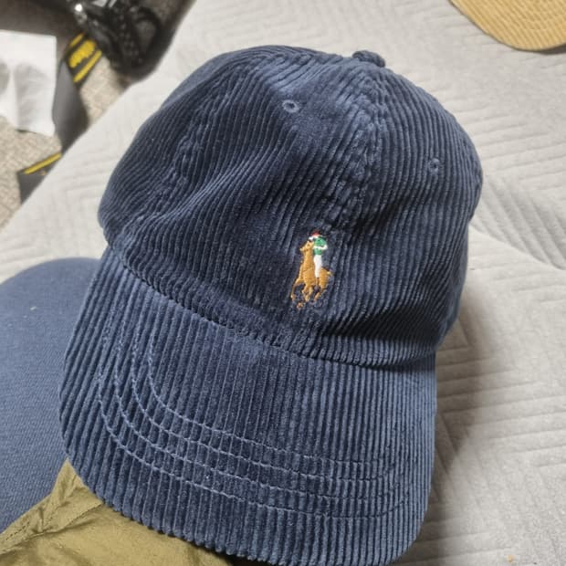 폴로 코듀로이 볼캡 네이비
