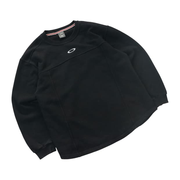 오클리 빈티지 소프트웨어 블랙 센터 로고 맨투맨