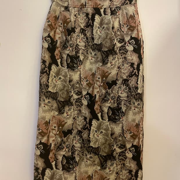 빈티지 야옹이 스커트