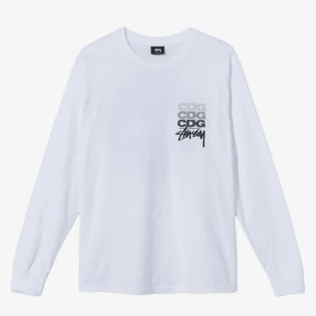 스투시 CDG 롱슬리브 아이보리 화이트 XL