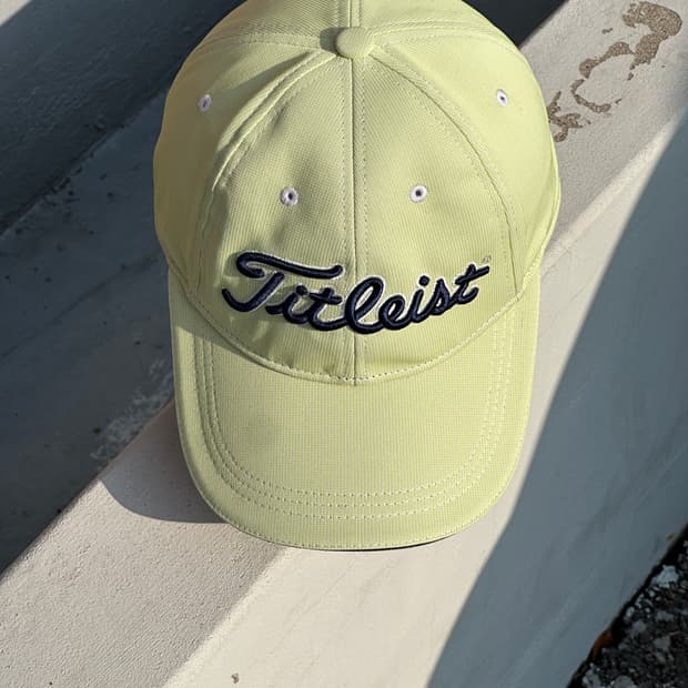 [F] 타이틀리스트 로고 라임톤 볼캡 모자 골프