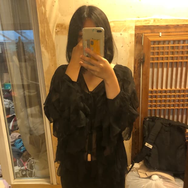 자라 블라우스 아이보리,블랙