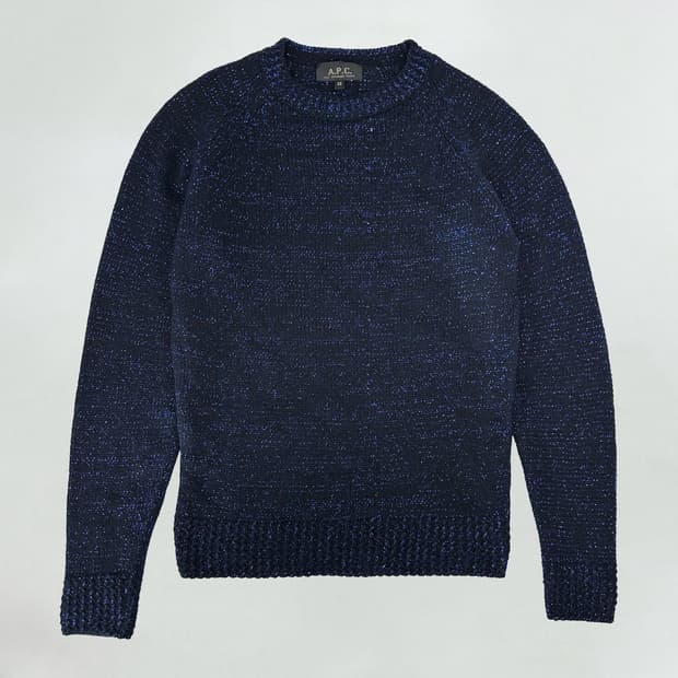 A.P.C. 아페쎄 메리노울 앙고라 메탈릭블루 니트
