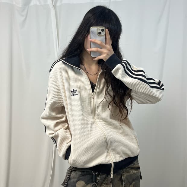 Adidas ivory Beckenbauer waffle jersey