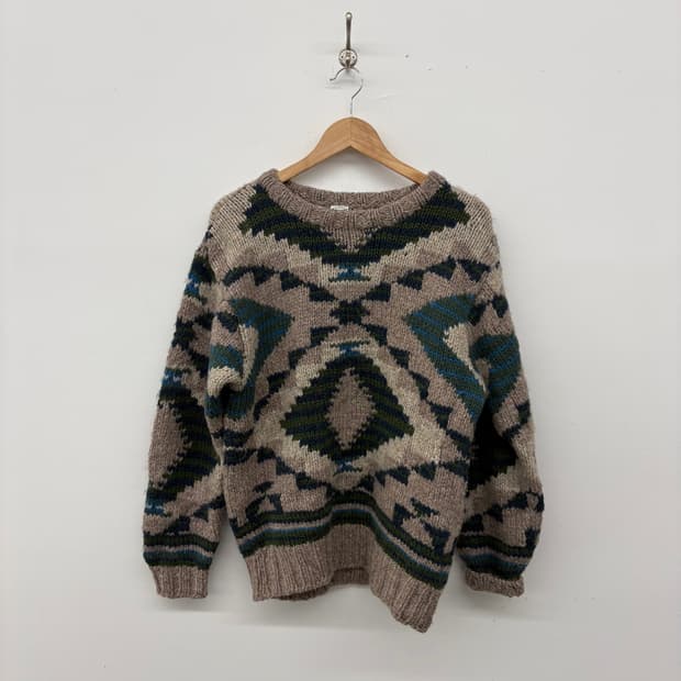 핸드메이드 빈티지 패턴 니트 스웨터 M