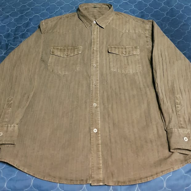 NOMADE 서울 링클 텍스처 피그먼트워싱 더블포켓 셔츠 모카 (L)