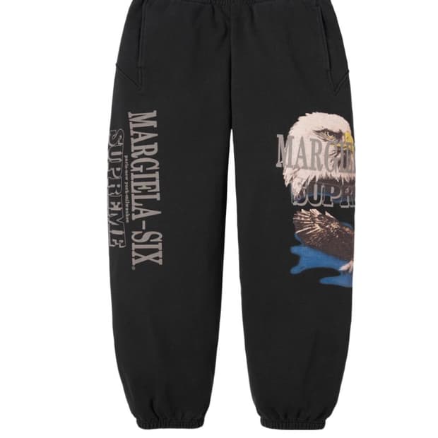 M 슈프림 x MM6 메종 마르지엘라 이글 스웨트팬츠 블랙