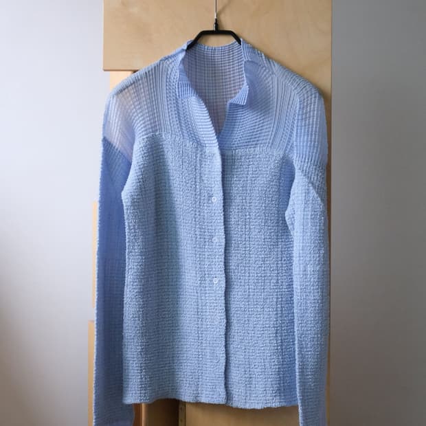 Pleated Panel Bouclé Cardigan