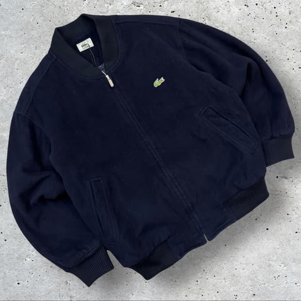 [95] 라코스테 사광 울 네이비 블루종 자켓 D120