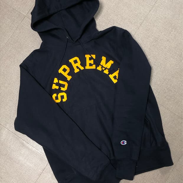 슈프림 x 챔피온 후드 스웨트셔츠 네이비 25ss