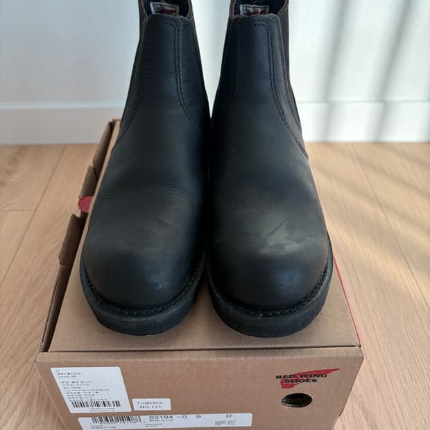 (9D,270)레드윙 3194 블랙 첼시부츠