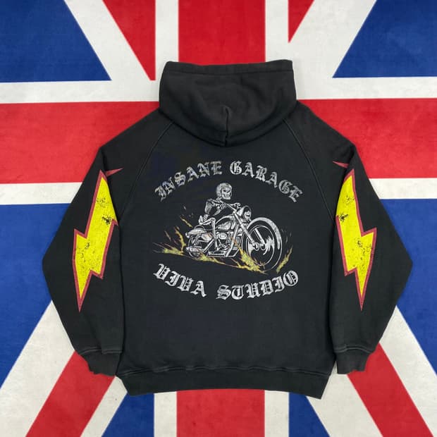 인세인개러지 스컬 바이크 후드티 XL 실측 2XL 