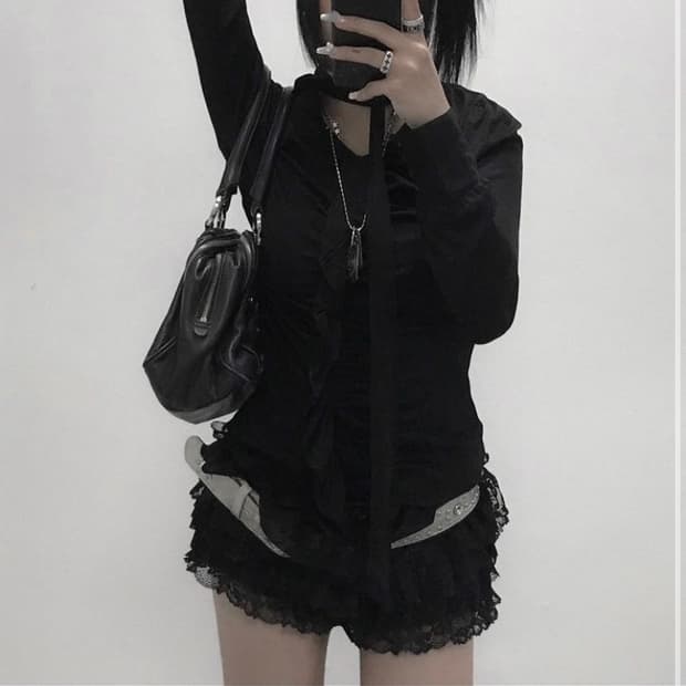 펑크 탑 Punk lovely ruffle top