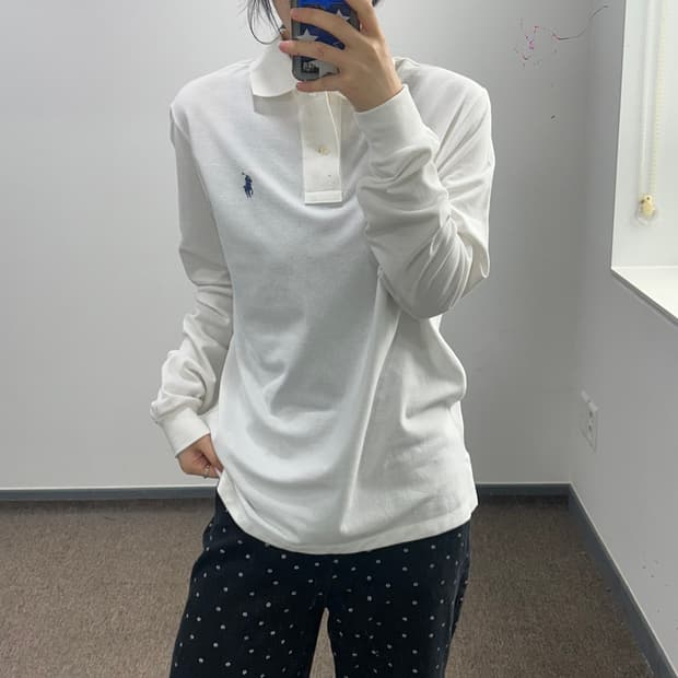 Polo 네이비 포니 아이보리 카라티