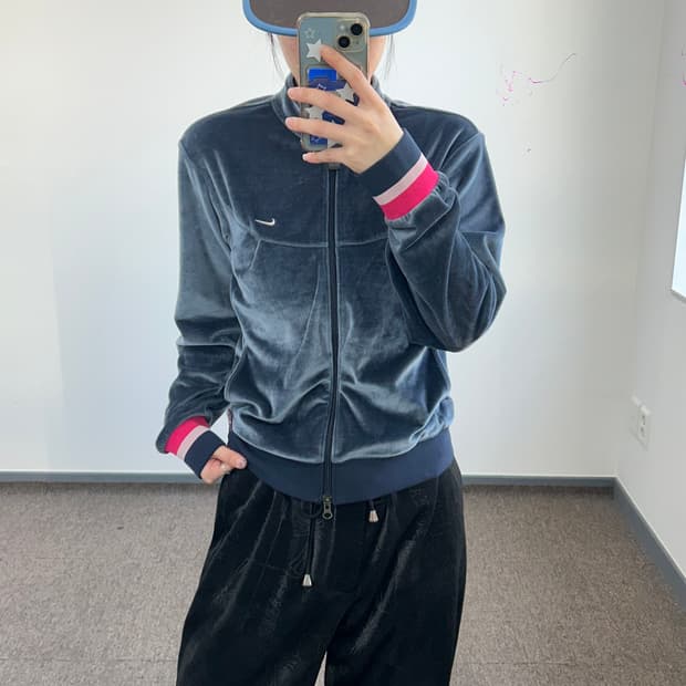 Nike 나이키 2-way 블루 벨벳 집업