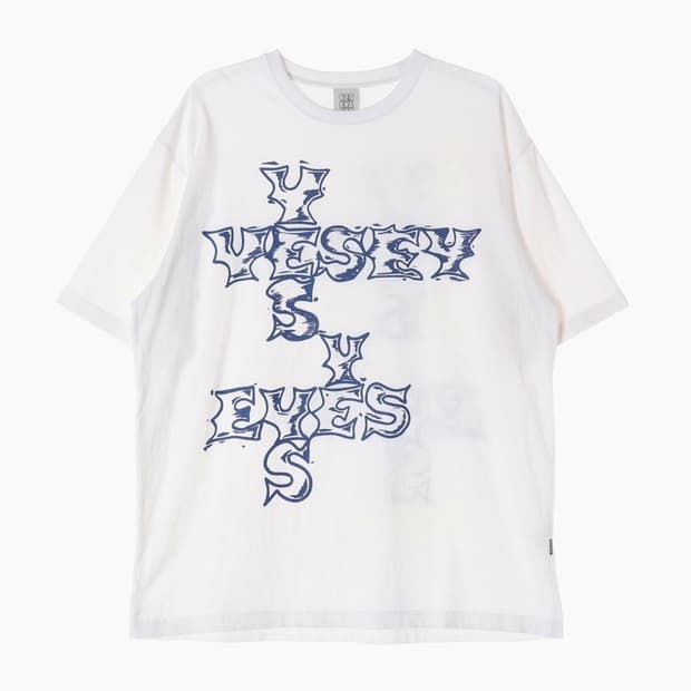 YESEYESEE 타이포 그래픽 화이트 반팔 XL
