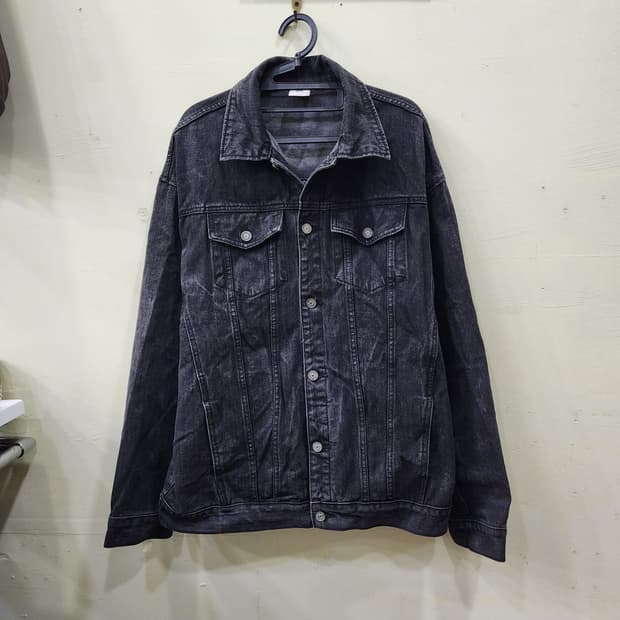 [L] 86 ROAD 워싱 블랙 데님자켓