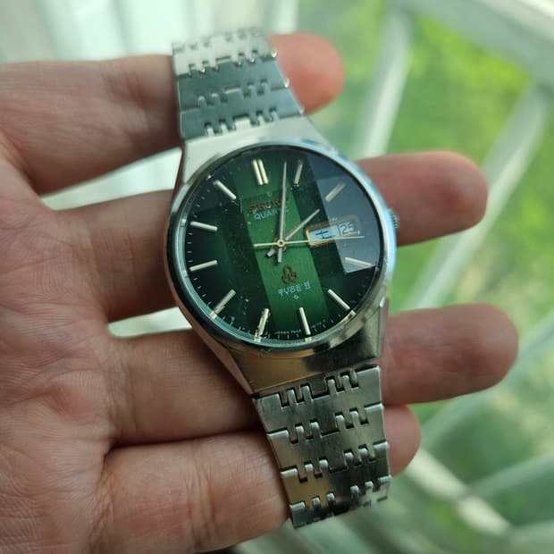 1977s 세이코 타입2 각유리 쿼츠 빈티지 시계