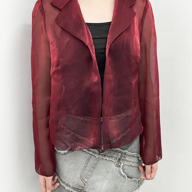 고딕 가넷 오간자 셔츠